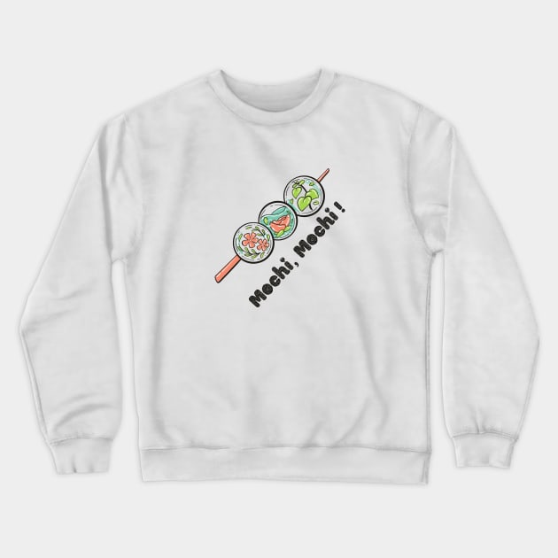 Mochi Tea Kawaii Vintage Japan Katakana Crewneck Sweatshirt by Flowering Away